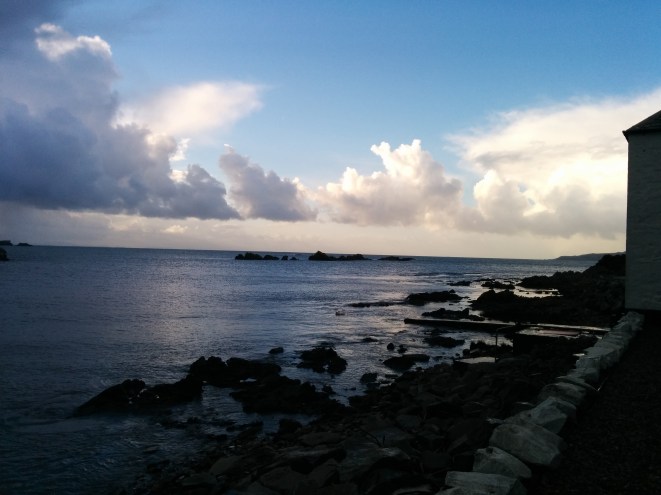 The view of the bay where Laphroaig is situated. The Antrim coast can be seen in the distance.