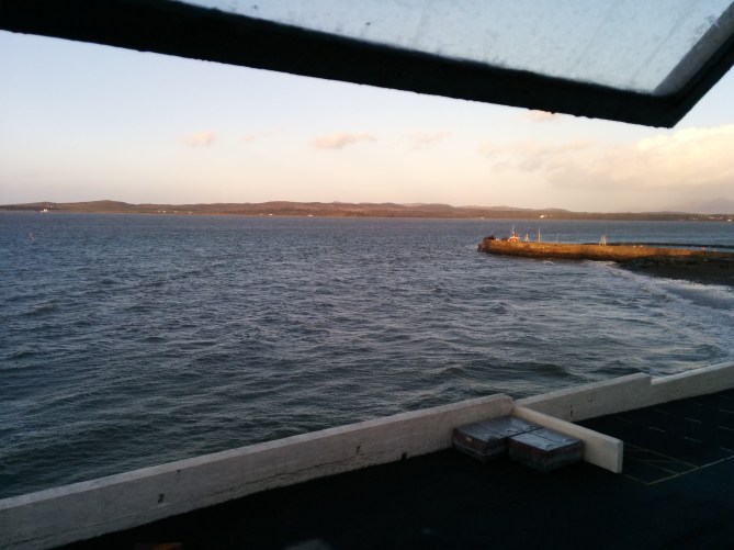 The view of the sea from the washback room.