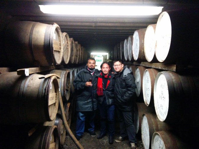 The three of us within the hallowed sanctum that is the Bruichladdich warehouse. Truly and unforgettable experience.