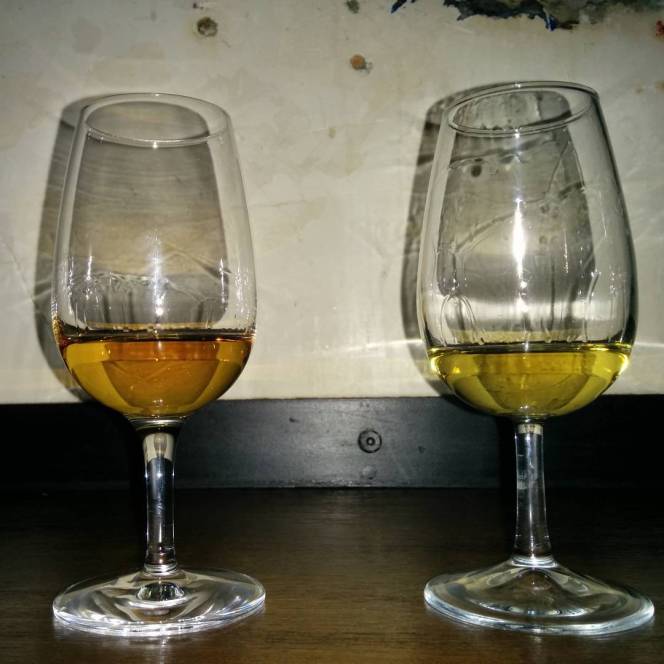 Laphroaig 15 Years Old 200th Anniversary (Left) vs Ardbeg Perpetuum (Right).